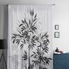 Bamboo Black White Luxurious Chiffon Sheer Curtains for Living Room Bedroom Decoration Window Voiles Tulle Curtain