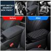 Car Armrest Cushion Cover Center Black PU Console Box Pad Protector Accessories