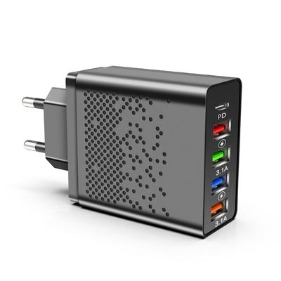 5-портова USB-станція для заряджання 48 Вт Швидкісний адаптер живлення Інтелектуальне виявлення струму Вилка європейського стандарту