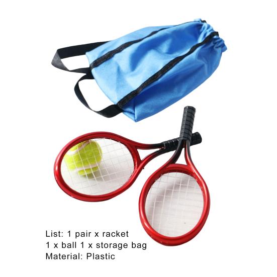 1 Conjunto de Tênis de Casa de Bonecas Realista Pequeno Modelo Miniatura de Raquete de Tênis Bola para Micropaisagem