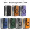 Luxury Rotating Stand Leather Magnetic Phone Case for Samsung S26 S25 Edge S24 Ultra FE S22 S23 Plus Business Protection Cover