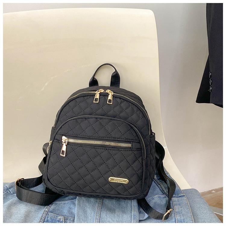 

Повседневная мода однотонный ромбовидный большая вместимость тренд новый дорожный простой рюкзак женский чёрный