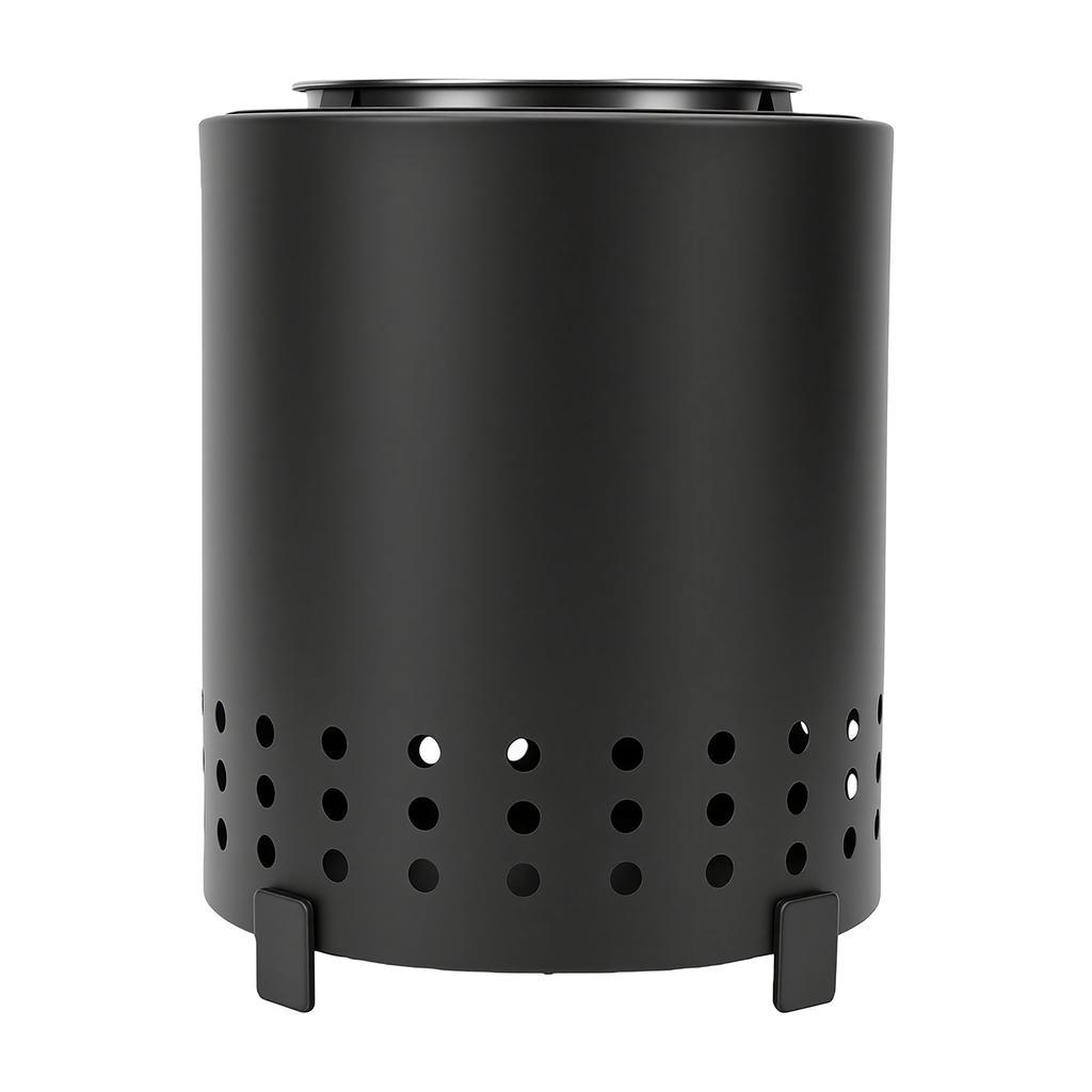 Tabel Top Fire Pit Bottom Ventilation Hole Efficient Burning Low Smoke Portable Fire Pit Black