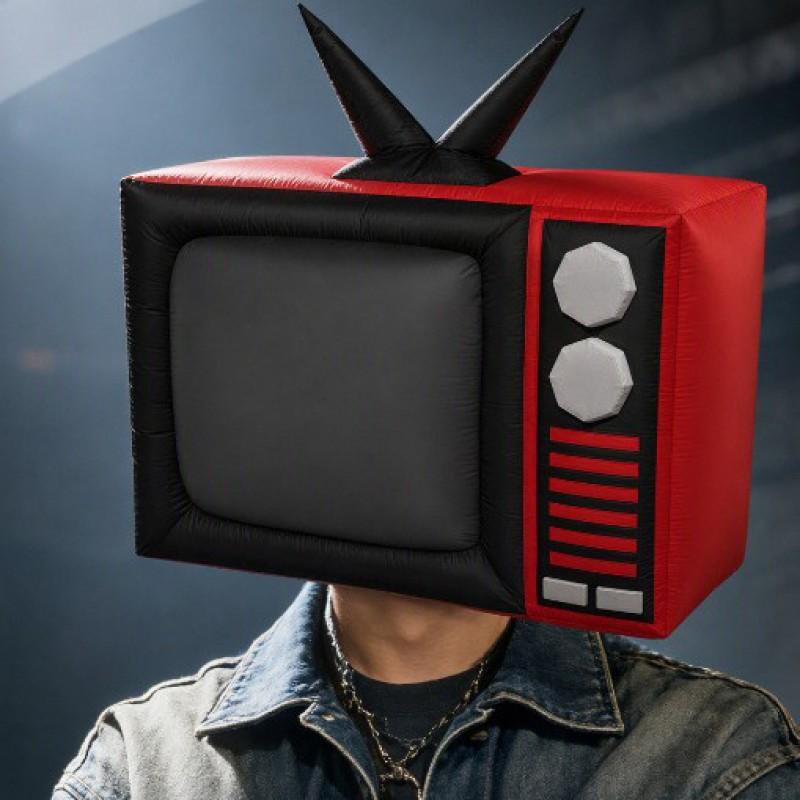 Inflatable TV Head Costume With Bloody