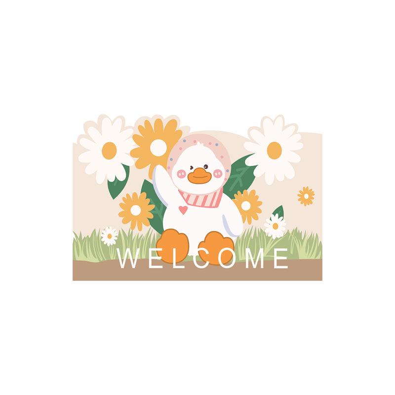 Cartoon Flowers Silk Loop Anti-slip Entrance Doormat