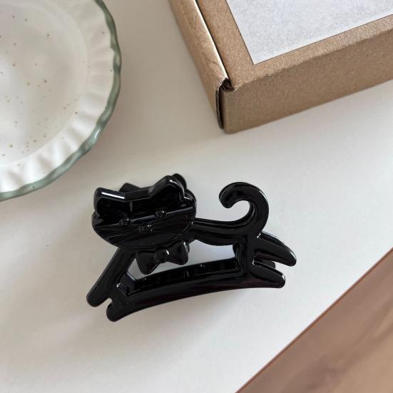 Hair Claw Cat Shape Stable Anti-Slip Design Hair Clip Back Head Large Hair Claw Lightweight Half-Tied Hair Accessory