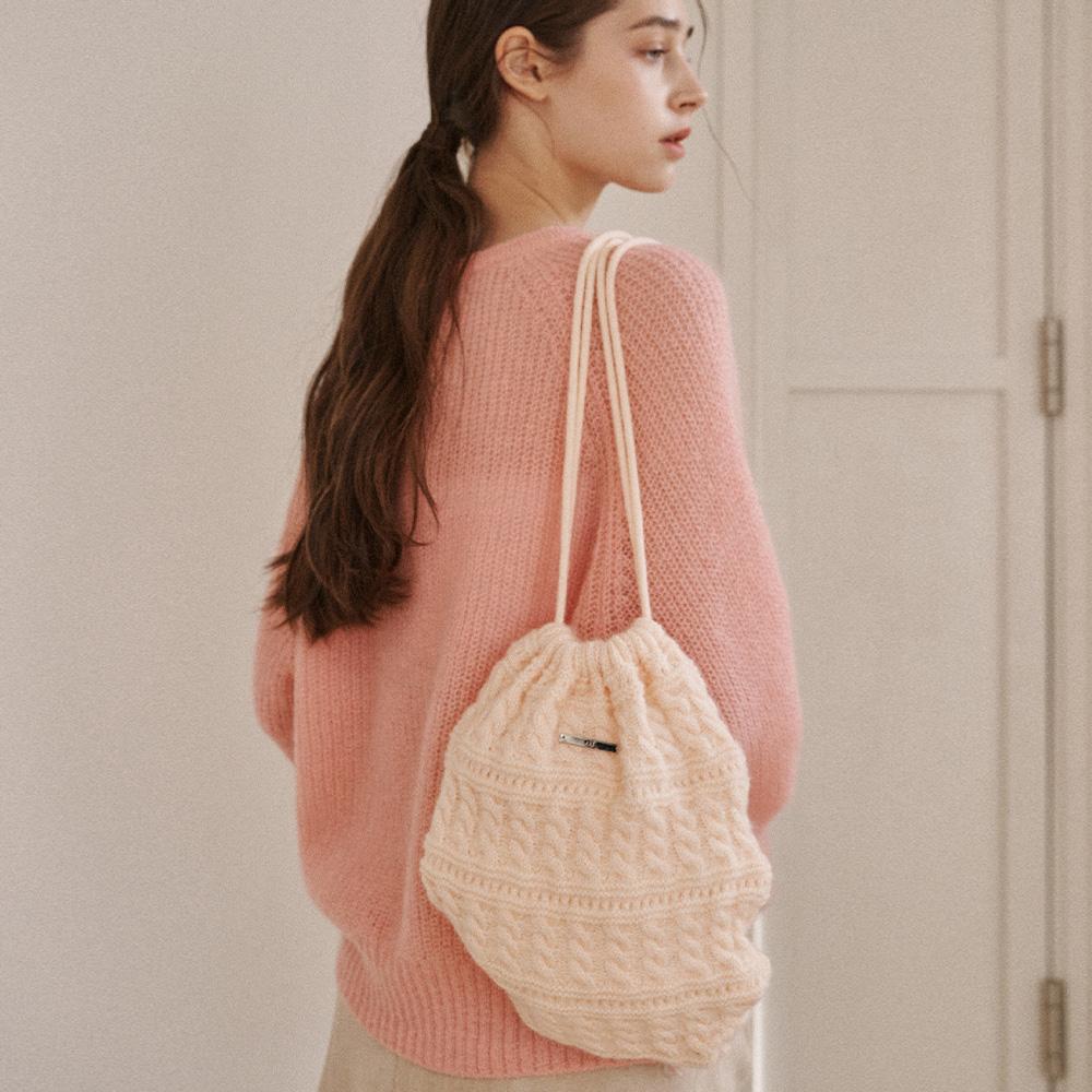 Oder Mohair Cable Knit Backpack - Cream