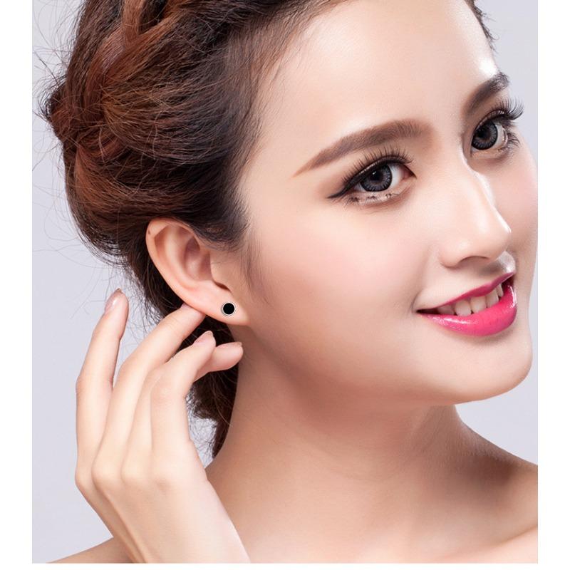 Punk Style Personality Black Earrings Hip-hop Street Trendy Men Round Earrings