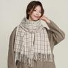 Scarf Women'S Premium Cashmere Color Plaid Warm Plaid Shawl