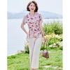 Past Moms' New Chinese Style Floral Summer Set