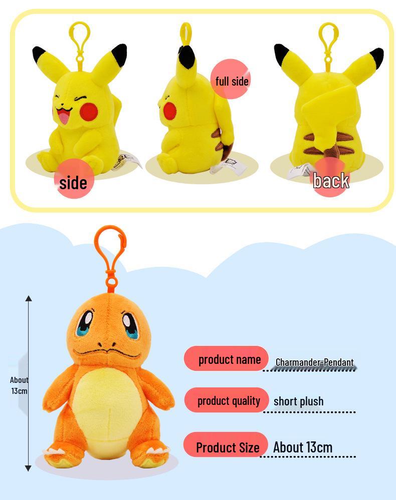 Echter Pikachu & Enton Plüschtier Schlüsselanhänger Rucksackanhänger Geschenk für Jungen und Mädchen