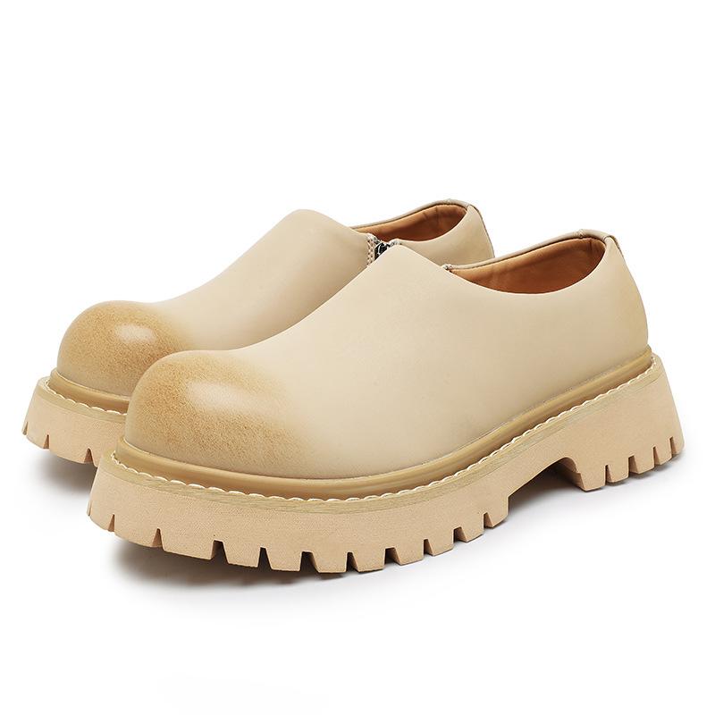 

3227 side zipper short boots original niche design couple derby shoes formal commuter business casual black leather shoes 44-Size is too large