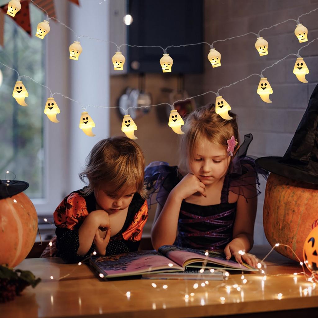 Pumpkins Ghost Skulls Holiday Party Decoration Light LED Halloween Ghost Festival Pumpkins Light String