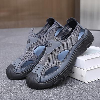 Summer Breathable Men's Bag Head Sandals Hollow Mesh  Outdoor Non-slip Lightweight Sports Leisure Beach Shoes