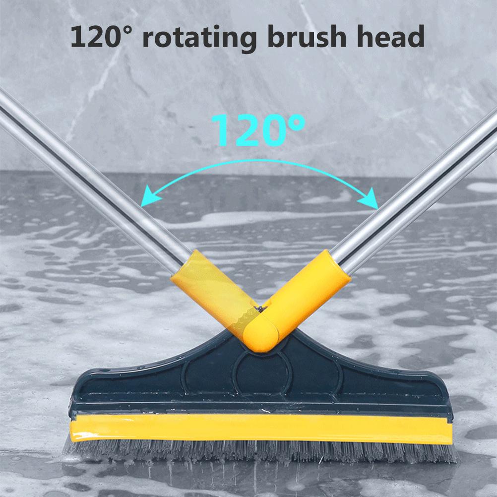 Floor Scrub Brush with Detachable Long Handle 120 degrees  Rotating Shower Floor Scrubber Household