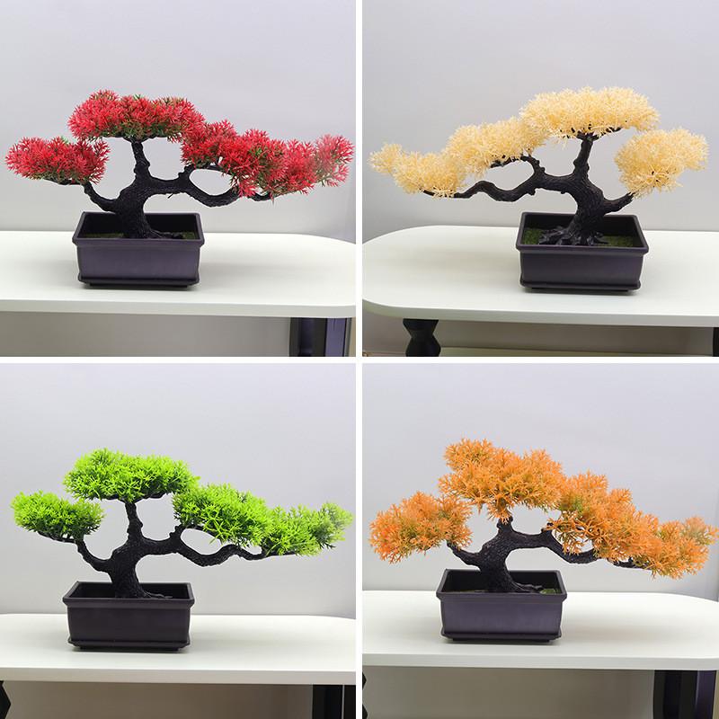 Artificial Juniper Bonsai Tree For Indoor Decor Faux Green Plant For Office
