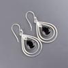 Black Onyx Gemstone 925 Sterling Silver Handmade Jewelry Earrings 2.00" For Gift EE-34-16