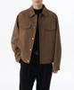 Synthetic Suede Minimal Trucker Jacket [Light Brown]