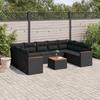 VidaXL Garden Lounge Set with Cushions 10 Pcs, Patio Sofas, Patio Furniture Set, Outdoor Furniture, Black 3226279