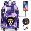 Anime Skull Print Large Capacity Backpack for Teens Students Casual Travel Daypack Lightweight Waterproof