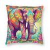 Psychedelic Elephant Pillowcase Polyester Linen Velvet Creative Zip Decor Throw Pillow Case Sofa Seater Cushion Cover