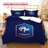 French Football Federation  Pattern Bedding Quilt Set  Home Decoration  Gift (1 * Duvet Cover + 2 * Pillowcase  Without Core)
