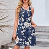 Women's Casual Fashion Breathable Floral Printed Vest Dress With Pockets