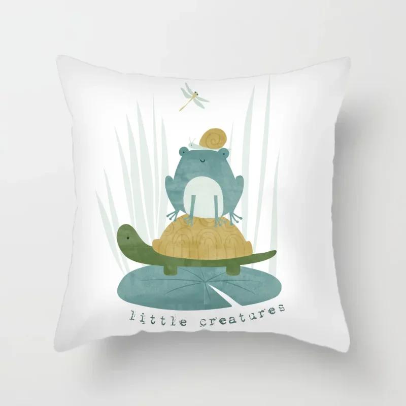 Minimalistischer Cartoon Tierdruck Muster Kissenbezug für Zuhause Wohnzimmer Sofa Schlafzimmer Dekoration Kissenbezug