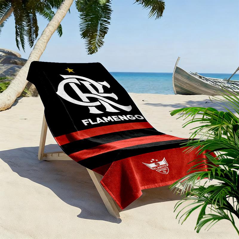 Flamengo Logo Print Beach Towel, Large Soft Quick Dry Towel for Beach Camping Swimming