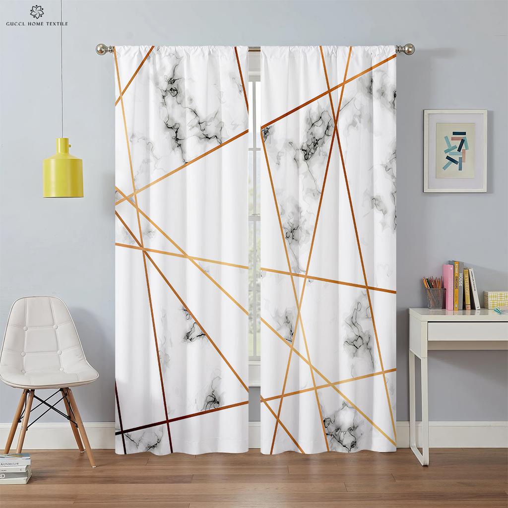 Simple Geometric Creative Pattern Curtain Rod Pocket Decorationation Modern Home Decoration Bed Room Living Area Kitchen Quality