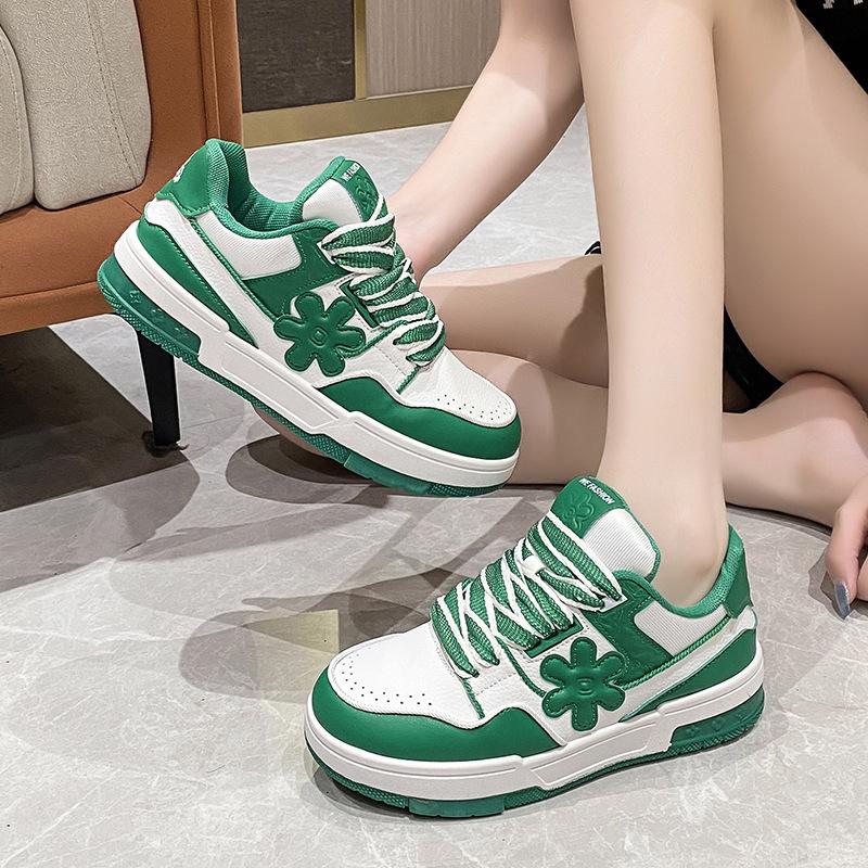 

Platform casual sports shoes women s wholesale summer new niche versatile running little white board shoes 35 зелёный