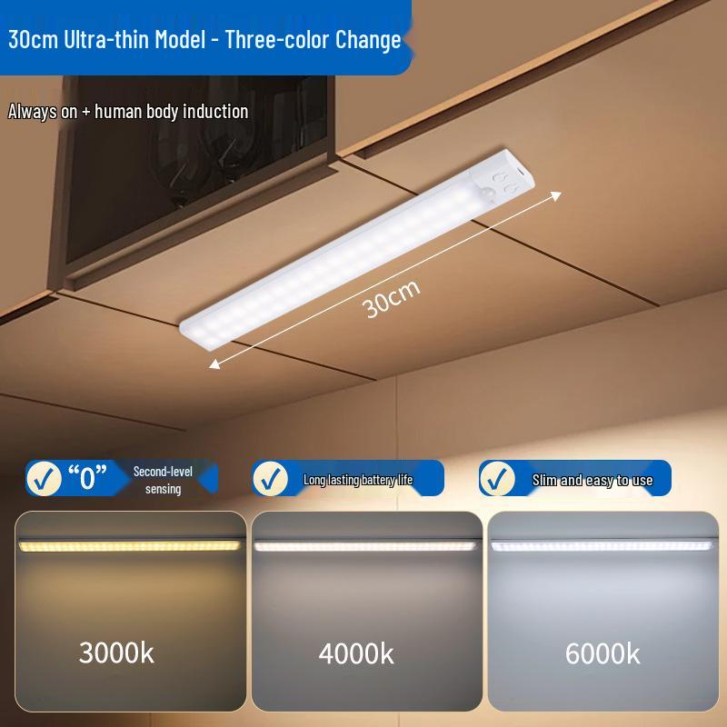 Ultradünner LED Smart Bewegungssensor Lichtstreifen für Küche, Kleiderschrank, Schlafzimmer oder Weinschrank