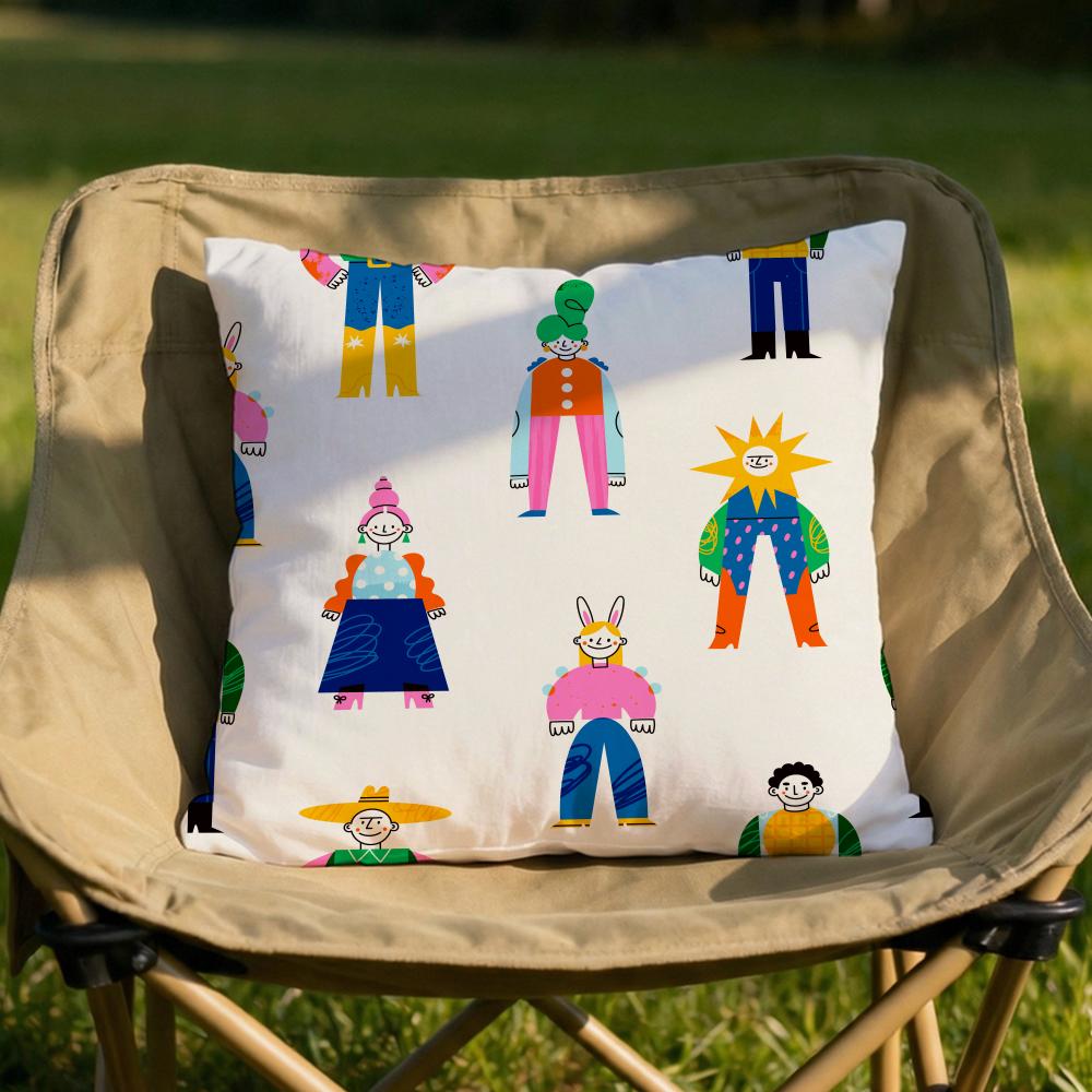 

Retro American mosaic Cushion Cover Soft Reversible Durable Pillow Cover MultiScene Use for Home Car Daily Comfort 30x30cm
