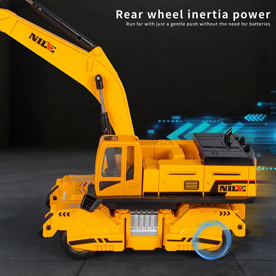 1pcs - New 1:50 ABS Plastic Model Automotive Engineering Large Lift Excavator Model Drawing Grab Science and Education Toy Car