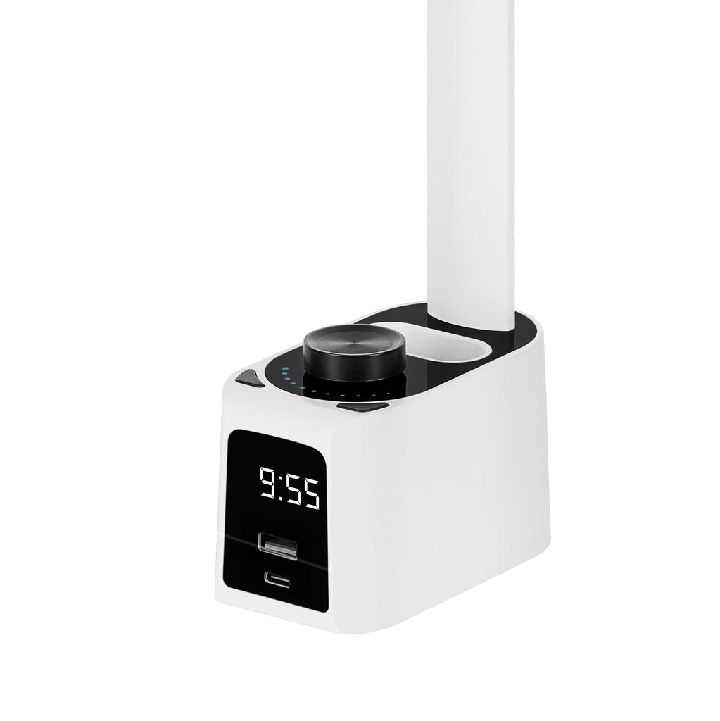 Desk Lamp with Clock, USB-C Sockets, Quick Charge Regulation, Rebel