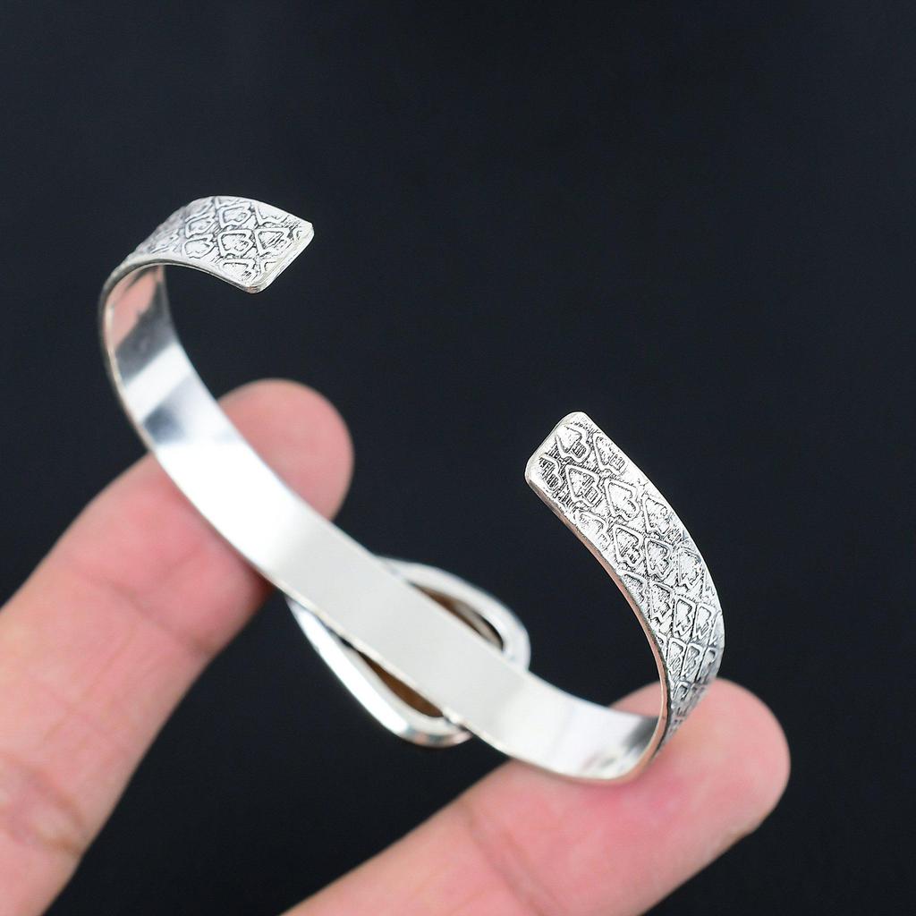 925 Sterling Silver Natural Orange Aventurine Handmade Mother Unique Boho Bangle