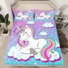 Unicorn Fitted Sheet, Kids Girls Fitted Sheet for Women Color Rainbow Horse Box Spring Bed Sheets Soft Microfiber Fitted Sheet