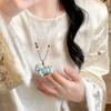 Ancient Style New Chinese Style Necklace Hanging Rope Beads Horse Pendant  Women