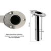 Marine Heavy Duty Stainless Steel Boat Cast Fishing Rod Holder Oval 15°/30°/90° with PVC Inner Boat Hardware