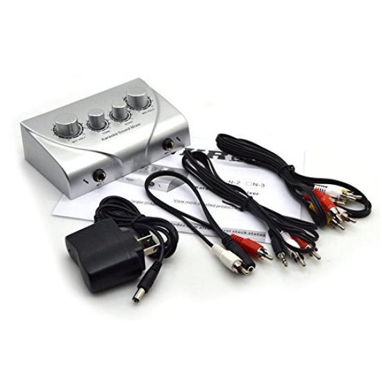 Karaoke Sound Echo Mixer KTV Efekt Reverb Mikrofon Předzesilovač Domácí audio DVD systém Nelze zaslat poštou [Novinka! ] (stříbrný)
