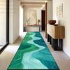 Retro Abstract Style Green Soft Long Corridor Carpet Luxury Machine Washable Runner Rug Foldable Decoration Home Passageway Mat