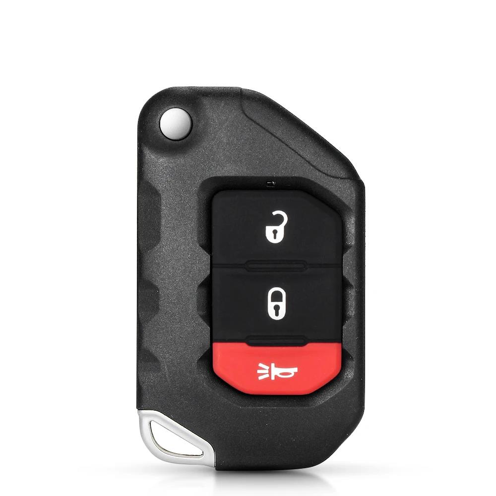 KEYYOU 2/3/4 Buttons Flip Folding Remote Smart Key Shell Case Fob For Jeep Wrangler Gladiator 2018 2019 2020 2021 2022 2023