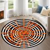 Modern 3D Labyrinth Round Rug Blue Black Geometric Circle Area Carpet Optical Illusion Bedroom Living Room Art Floor Mat