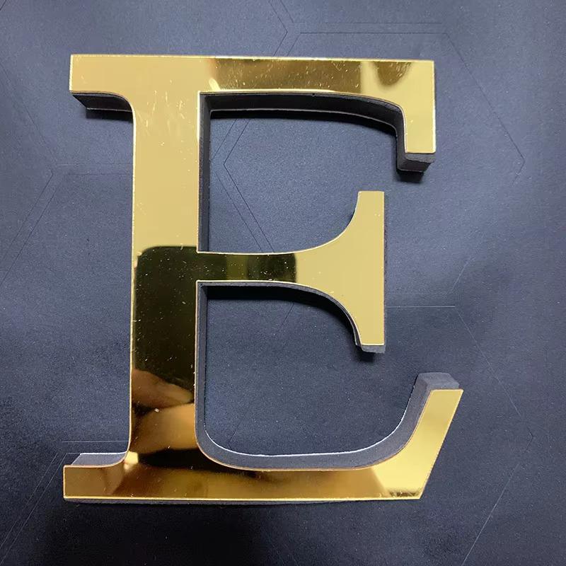 10cm Gold 26 English Letters DIY 3D Mirror Acrylic Wall Stickers, Home Retro Wall Art Decor For Party Wedding Christmas