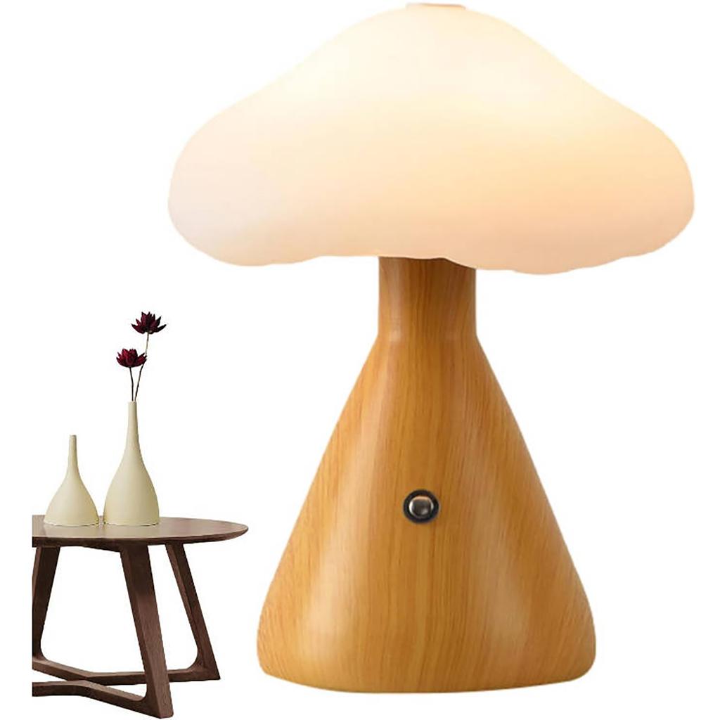 Wood Grain Lamp, Bedside Lamp, 3-color Adjustable LED Nightlight.