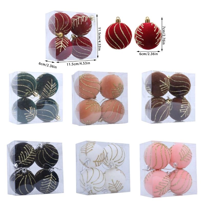 Flocking Sphere Ornaments For Christmas Tree Colorful Decorative Ball Perfect For Holiday Festival Atmosphere