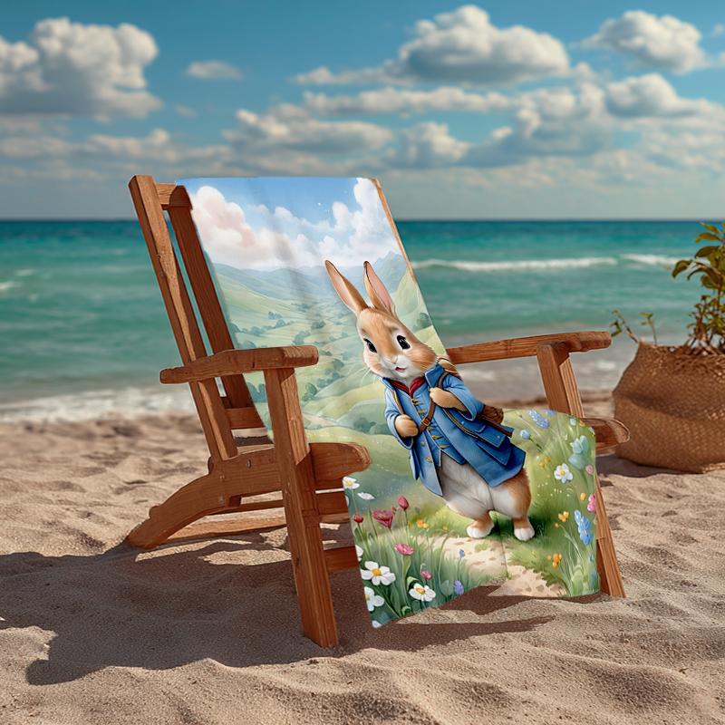 Peter Rabbit Fashion Beach Towel: Ideal for Summer Adventures Soft, Absorbent and Quick Drying Suitable for Swimming and Bathing