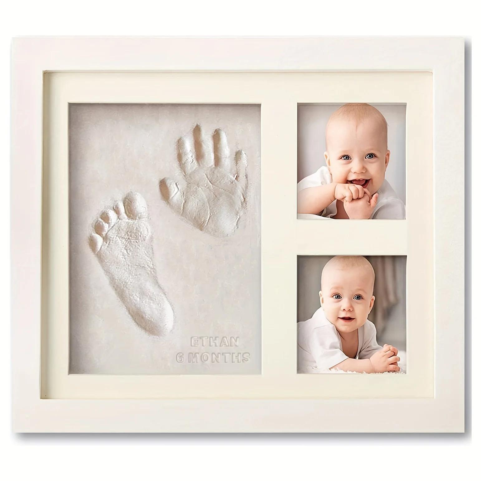 Baby Hands And Footprints Clay Photo Frame Create Lasting Memories With This Baby Hand and Footprints Kit Gifts for Boys Girls белый