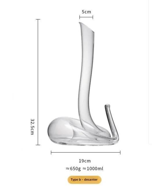 Caraffa in Vetro Soffiato Artificialmente a Forma di Serpente Separatore di Vino Articoli da Bar Caraffa Senior Dispenser Domestico per Vino 1000ml