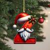 26 Letters Christmas Ornaments Personalized Santa Claus Monogram Initial Letter Xmas Tree Pendant for Tree DIY Craft Home Decor